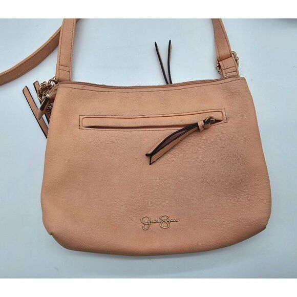 Jessica Simpson Peach Crossbody Bag With Gold Accents & Zipper Details - Picture 1 of 9